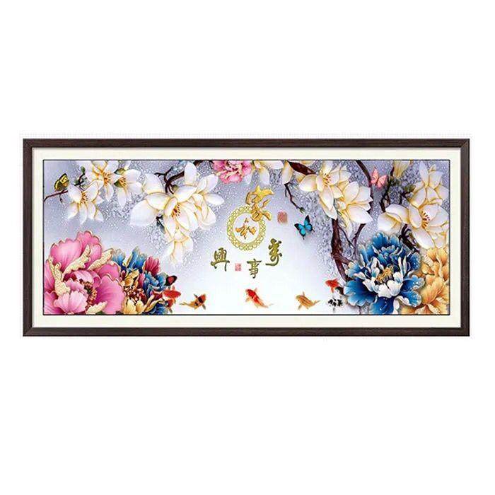 2025新款家和万事兴钻石画5d贴钻十字绣九鱼钻石客厅满钻牡丹玉兰,居家布艺,钻石绣,淘宝优惠券,粉丝福利购,淘宝优惠卷