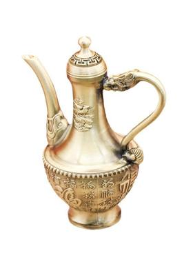 厂家铜壶摆件铜酒壶茶壶龙凤呈祥百福酒壶黄铜工艺品