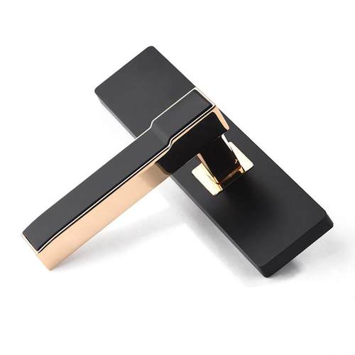 黑色锌合金办公室内卧室房美式简约门把手木门锁静音大50锁体