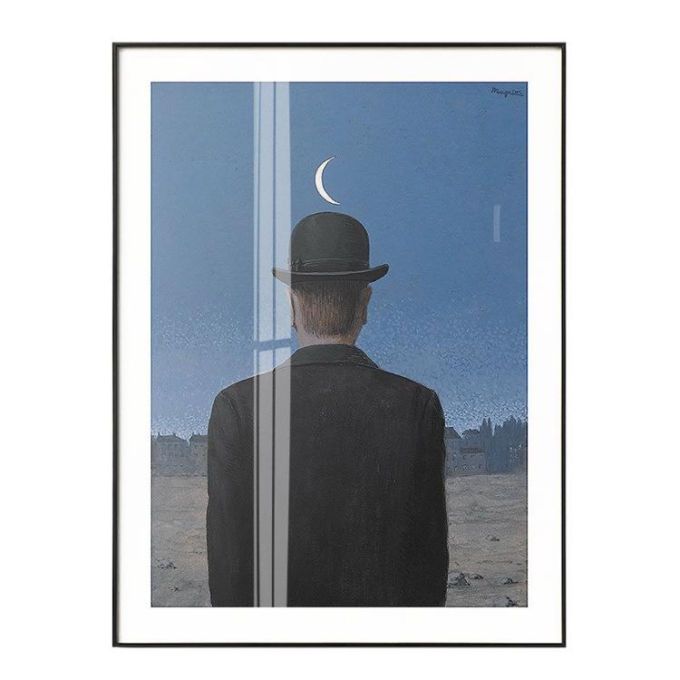 勒内.马格里特超现实主义装饰画照片墙组合挂画客厅书房玄关壁画