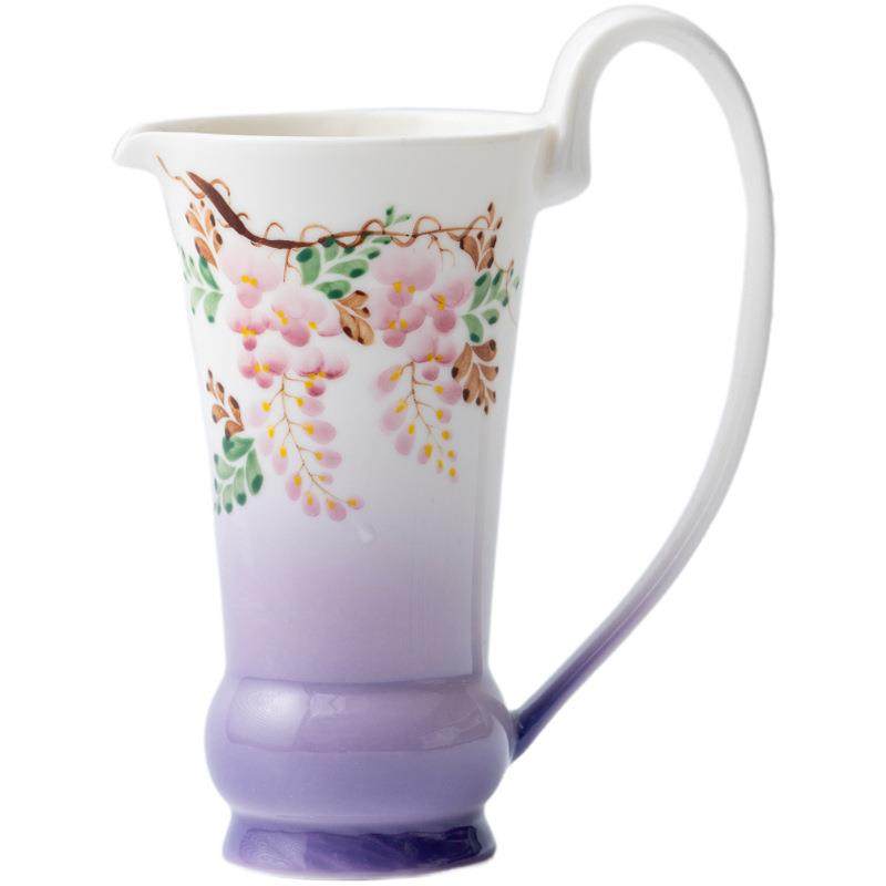 手绘紫藤花陶瓷公道杯茶道配件家用提耳手把公杯分茶杯匀杯,餐饮具,公道杯,淘宝优惠券,粉丝福利购,淘宝优惠卷