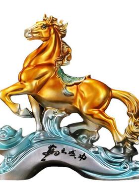 马到成功马摆件古铜树脂工艺品客厅玄关酒柜家居饰品店铺开业礼品