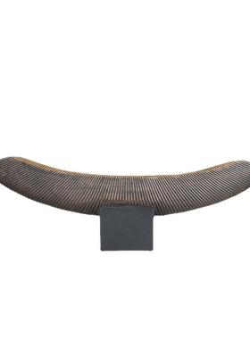 简约现代新中式船型长条摆件样板房售楼处客厅玄关别墅家居装饰品