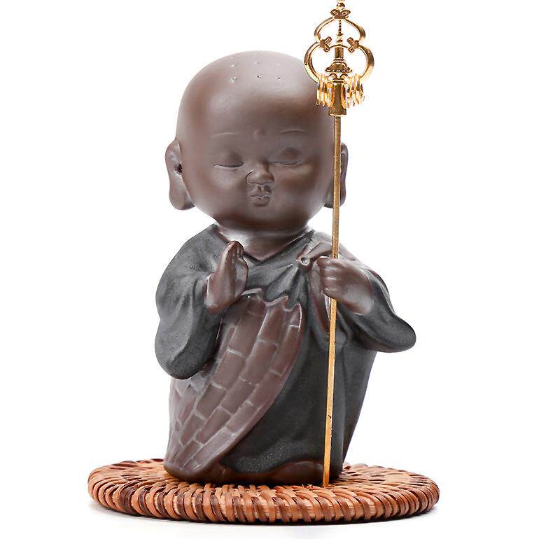 小和尚茶宠摆件精品可养紫砂创意小方丈黑金砂禅意可爱功夫小沙弥