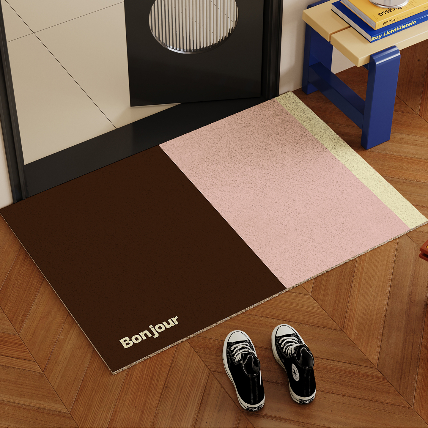 北欧撞色高级感入户地垫丝圈防滑