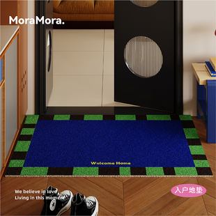中古几何图形高级感入户地垫丝圈防滑除尘进门脚垫玄关门口可裁剪