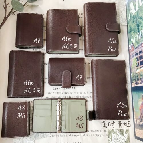 溪时手帐【青烟】焦茶mbox lux意大利植鞣联盟+浅绿头层牛皮