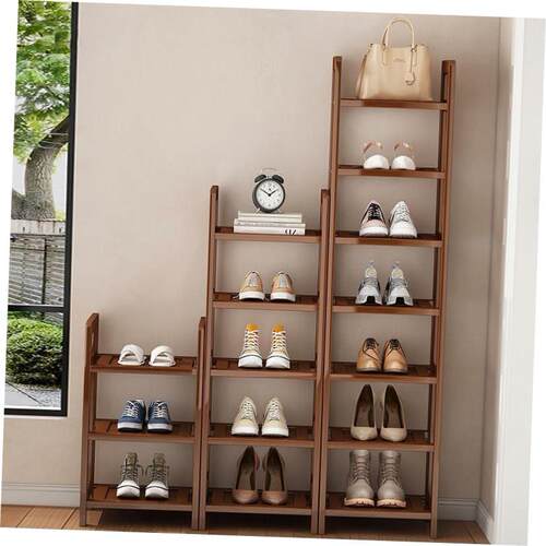 Wooden small shoe rack household multi layer storage shelf