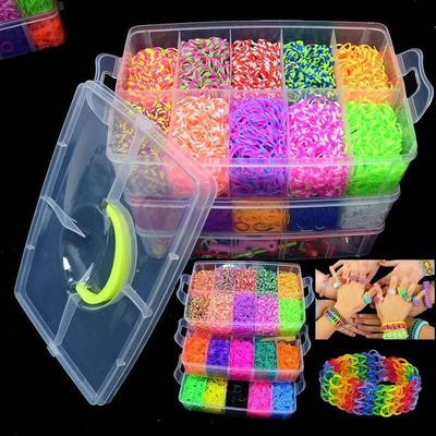 Rubber Loom Band Bracelet Kit Storage BoxColorful Beads Tool