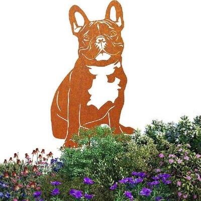 Fashion Robust Rusty Dog Ornaments Weatherproof iron Dog