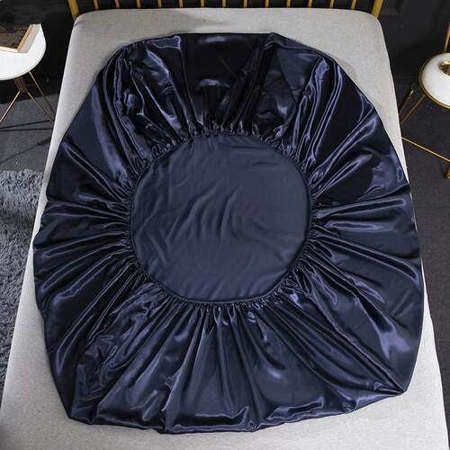 Satin Bedding Set Queen King Size Bed Fitted Sheet 4 Pieces