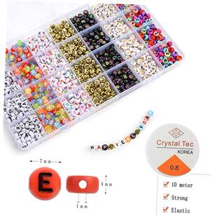 1400pcs Mixed Letter Beads for Bracelets Making Kit Acrylic