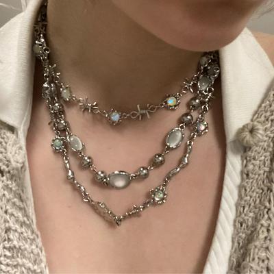 Necklace women Clavicular chain轻奢锁骨炼月光石星芒项炼ins风
