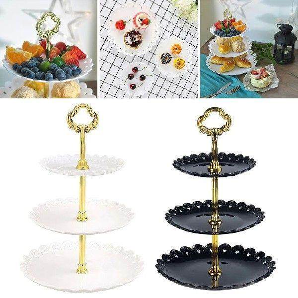 3-Layer Cake Stand Fruit Plate Tray Display Cupcake Holder
