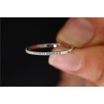 925 silver luxury single row zircon ring female micro-set fa