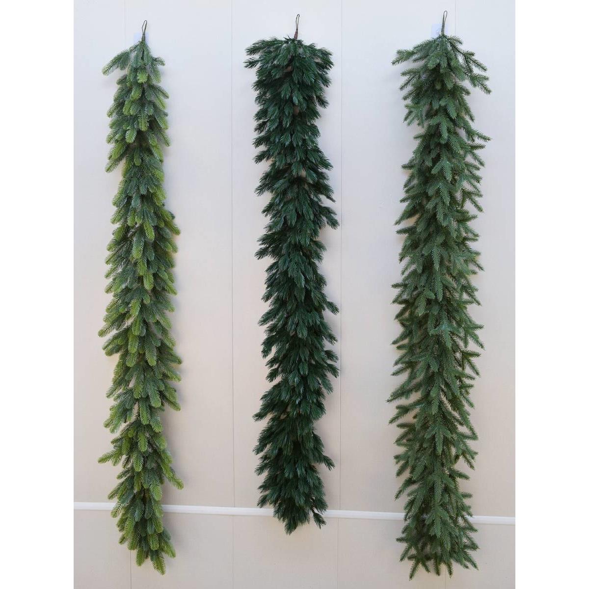 18米圣诞藤条PE松果松针植绒诺贝松塑料叶子仿真树叶吊挂装饰品