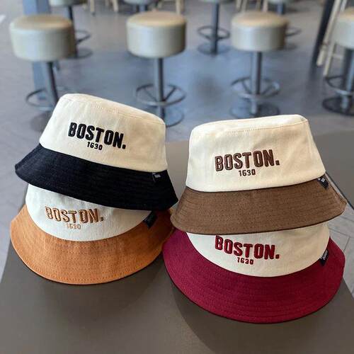 Korean Baby Bucket Hat Embroidered Letter Fisherman Cap for
