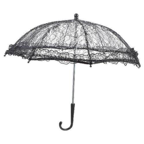 Ladies Umbrella Clear Wedding Gothic Black Dress Bride