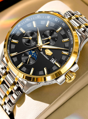 瑞士新款正品男士手表男款防水全自动机械表黑色名表品牌男表十大