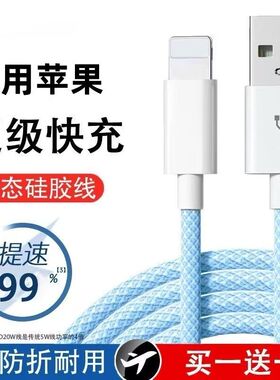 适用苹果手机usb接口数据线车载充电线iphone5/6/7/8/9普通2A10瓦充电器线转lighting冲电线XR平板plus编织线