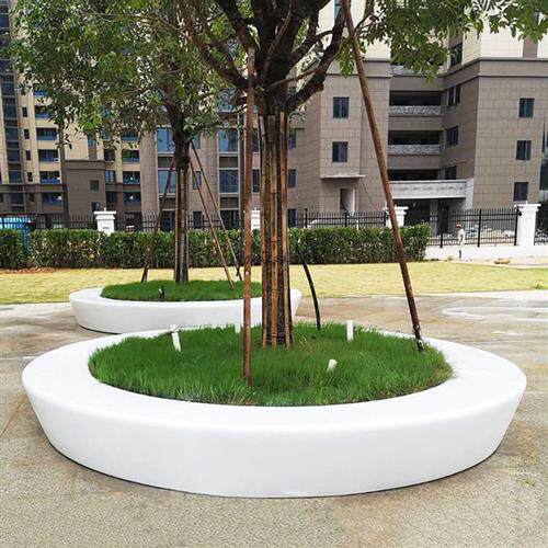 玻璃钢树池座椅定制厂家商场户外异形景观坐凳水磨石花坛坐凳