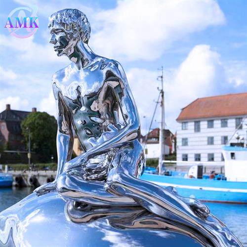 贝浪花广场户外园林景观雕塑城市地产摆件大型不锈钢镜面厂家艺术