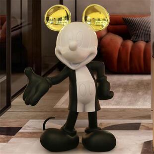 米老鼠落地大摆件卡通米奇玻璃钢雕塑创意家居玄关轻奢简约装饰品