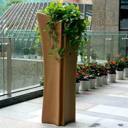 直供玻璃钢折翼花盆商场户外园林景观花瓶商业街区美陈落地花器