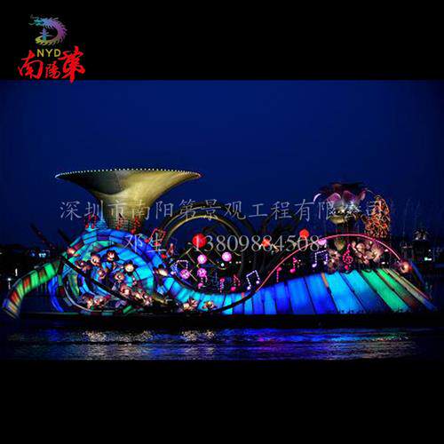 仿真植物彩车玻璃钢花车动物园植物园科普道具车节日花车巡游