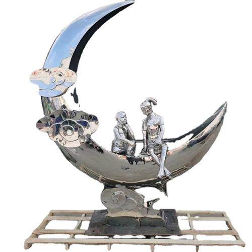 不锈钢现代城市雕塑金铁艺大型创意镜面水滴假山户外景观艺术