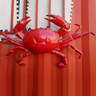 饰摆件 户外玻璃钢螃蟹迎宾小龙虾海鲜卡通发光雕塑厂家树脂门头装