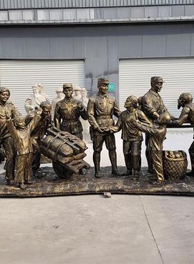 大型户外玻璃钢校园雕塑广场小品景观落地摆件铸铜人物定制