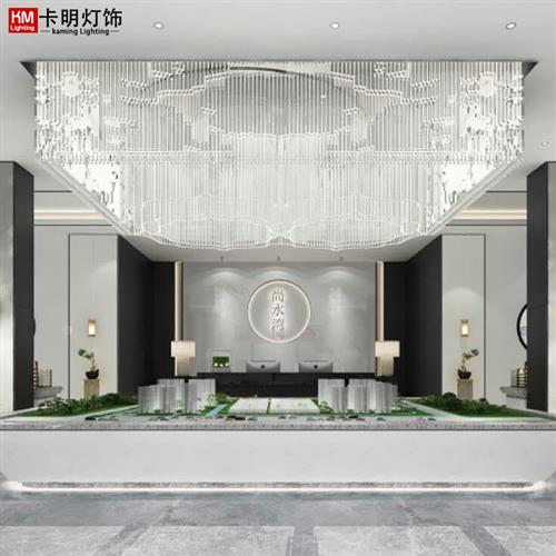 水晶灯商业大厦酒店会所大厅灯售楼中心沙盘吊灯非标工程灯具定做