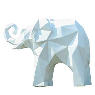 几何大象玻璃钢雕塑园林景观小品户外大型公园景区草坪装饰品摆件