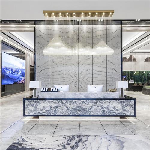 定制酒店后现代简约创意冰山客厅大型玻璃管山形沙盘长方形吊灯