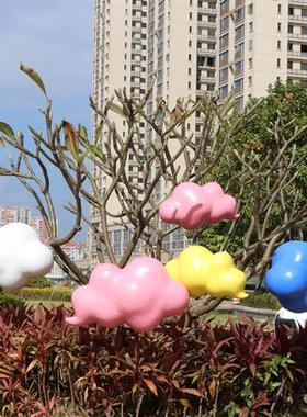 客厅仿真云朵壁挂羽毛雕塑模型热气球吊挂装饰白云摆件酒店背景墙