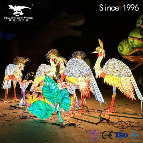 大型商场游乐场灯会公园夜游景观火烈鸟发光鸟实力彩灯源头厂家