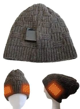 Men Women USB Heating Caps USB Rechargeable Knitted Hiking