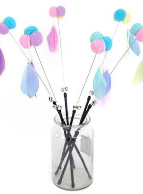 1pcs Cat Toy Cat Teaser Stick Interactive Feather Ball Bell