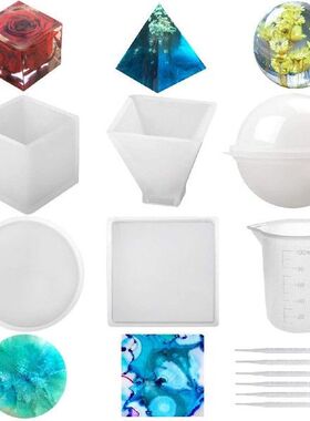 11pc/Set Silicone Resin Epoxy Soap Candle Making Molds 5Pcs