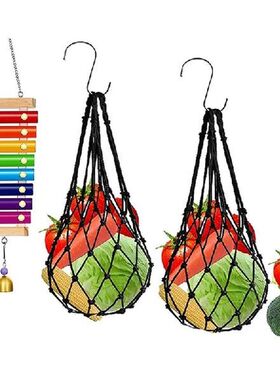 4 PCS Chicken Toys for Coop, Veggies Fruit Hanging Feeder