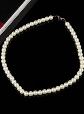 Pearl Necklaces For Women 5mm Simulated Pearl Chain Necklace