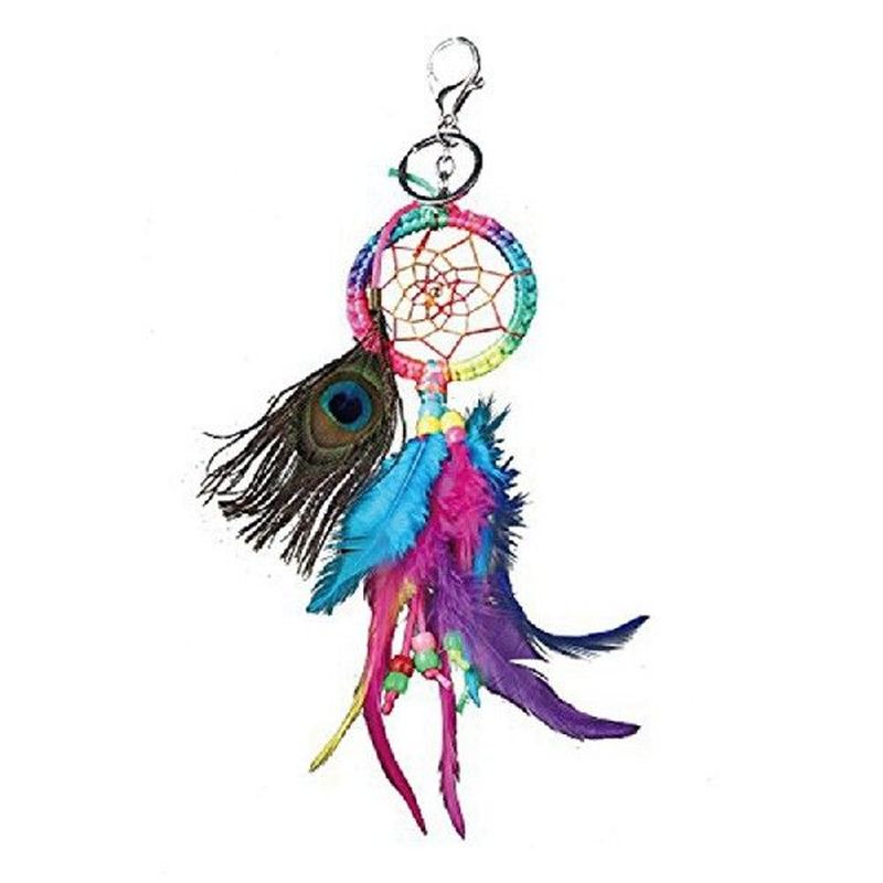 Keychain Dream Catcher Handmade Color Feather