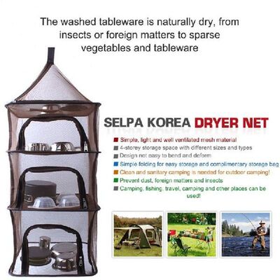 Foldable 3 Layers Drying Fishing Net Rack Hanging Vegetable