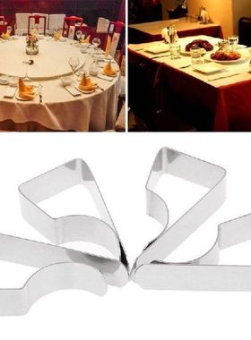 4 Buah Klip Taplak Meja Piknik Pemegang Kain Baja Nirkarat