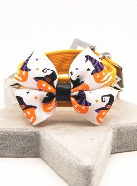 2018 Halloween Pumpkin Collar And Leash Set With Bow Tie