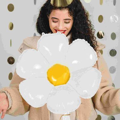 Balloons Balloon Daisy Flower Floral Party White Birthday
