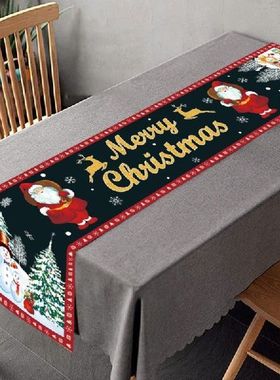 Christmas Table Runner Linen Table Cloth Decorative