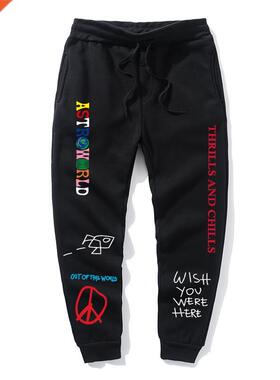 Quality Fleece trousers TRAVIS SCOTT ASTROWORLD Letter Print