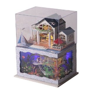 Dollhouse Miniature with Furniture, DIY Wooden Dollhouse